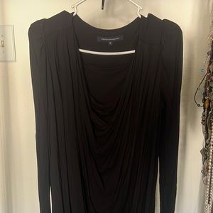 Black French connection dress, padded shoulders